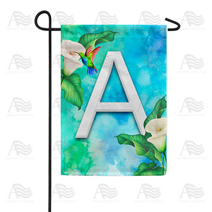 Hummingbird At Lily Monogram Double Sided Garden Flag