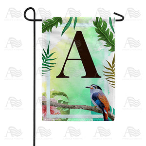 Tropical Bird Monogram Double Sided Garden Flag
