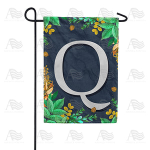 Fern On Slate Monogram Double Sided Garden Flag