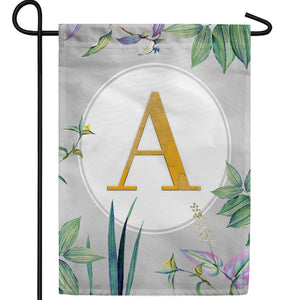 Simply Golden Monogram Double Sided Garden Flag