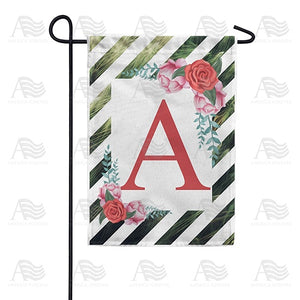 White Lattice Monogram Double Sided Garden Flag