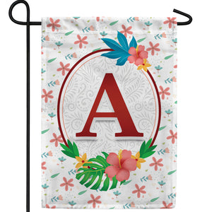 Periwinkle Petals Monogram Double Sided Garden Flag