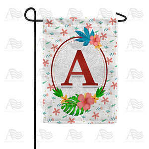 Periwinkle Petals Monogram Double Sided Garden Flag