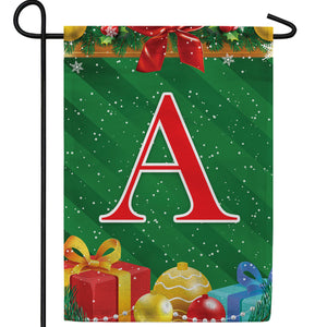 Merry Christmas Monogram Double Sided Garden Flag