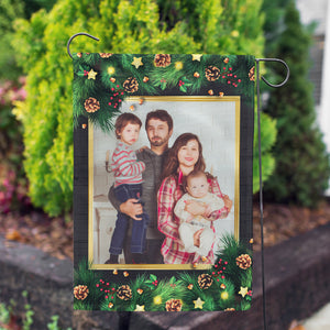 Personalized Pine Cones And Stars Garden Flag