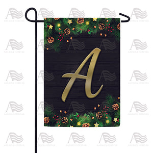 Pine Cones And Stars Monogram Double Sided Garden Flag
