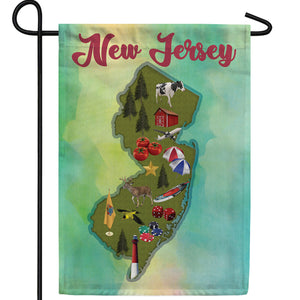 New Jersey-Beaches, Casinos & More Double Sided Garden Flag