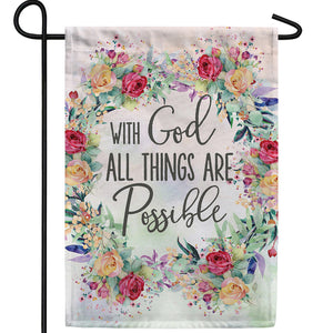 America Forever With God All Things Are Possible Double Sided Garden Flag