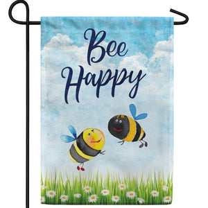 The Buzz Is Bee Happy! Double Sided Garden Flag