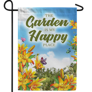 Happy In My Garden Double Sided Garden Flag