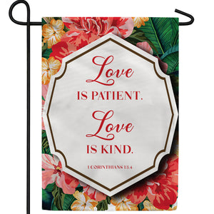 Love Never Fails Double Sided Garden Flag
