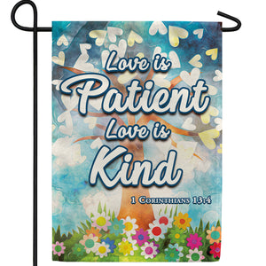 Love Is Bible Verse Double Sided Garden Flag