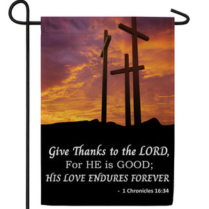 America Forever Give Thanks To The Lord Double Sided Garden Flag