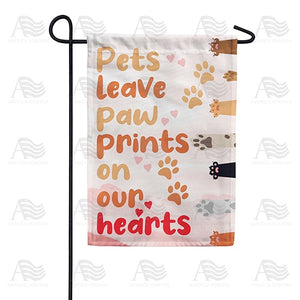 Pets Touch Our Hearts Double Sided Garden Flag