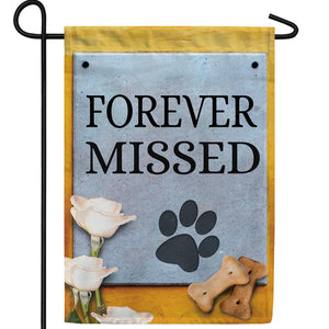 Forever Missed Etched In Stone Double Sided Garden Flag