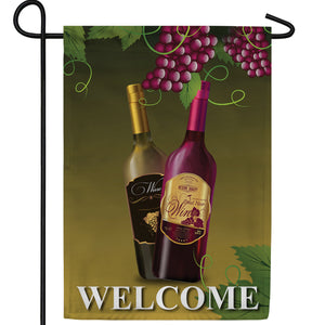 Wine Welcome Double Sided Garden Flag
