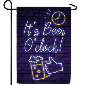 It's Beer O'clock! Double Sided Garden Flag