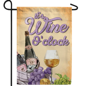 It's Wine O'clock Double Sided Garden Flag