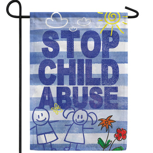 Stop Child Abuse Double Sided Garden Flag