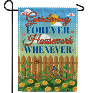 Gardening Instead Of Housework Always Double Sided Garden Flag