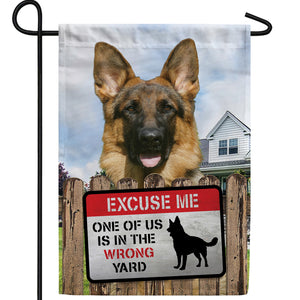 Dog On Yard Patrol Double Sided Garden Flag