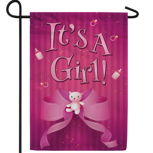 It's A Girl! Double Sided Garden Flag