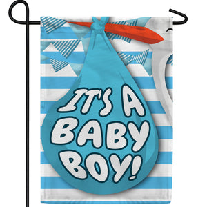 Baby Boy Delivery Double Sided Garden Flag