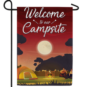 Welcome To Our Campsite Double Sided Garden Flag