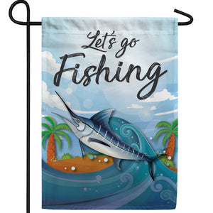 Let's Go Fishing Double Sided Garden Flag