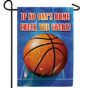 At The Basketball Court Double Sided Garden Flag