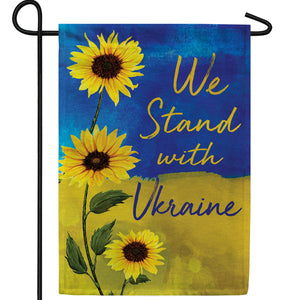 We Stand with Ukraine - Sunflowers Double Sided Garden Flag
