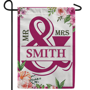 Personalized Mr & Mrs- Mulberry Purple Garden Flag