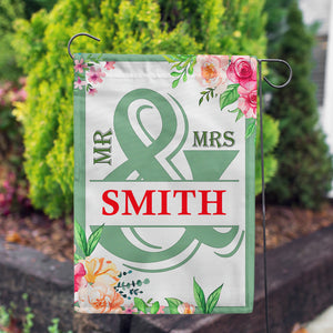 Personalized Mr & Mrs- Sage Green Garden Flag