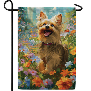 Happy Terrier Double Sided Garden Flag