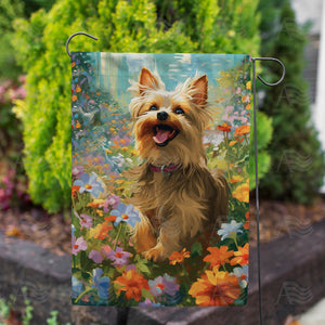 Happy Terrier Double Sided Garden Flag
