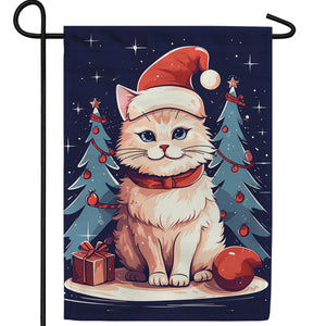 Christmas Tree Anticipating Double Sided Garden Flag