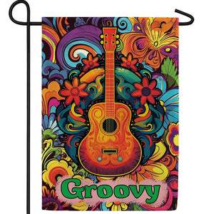 Groovy Guitar Double Sided Garden Flag