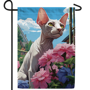 White Sphynx Double Sided Garden Flag