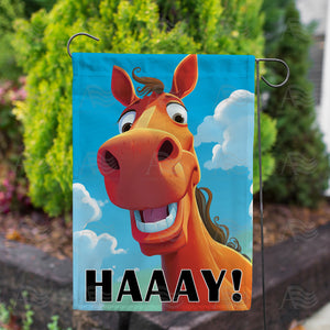Straight From The Horse's Mouth Double Sided Garden Flag