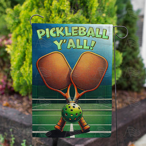 Courtside Pickleball Rally Double Sided Garden Flag