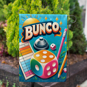 Bunco Game Night Double Sided Garden Flag