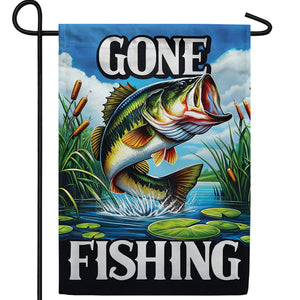 Lively Bass Fishing Adventure Double Sided Garden Flag