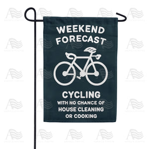 Weekend Cycling Forecast Double Sided Garden Flag