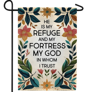 Floral Faith Quote Double Sided Garden Flag