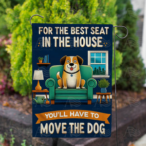 Best Seat Dog Humor Double Sided Garden Flag