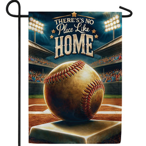 Home Base Baseball Stadium Double Sided Garden Flag