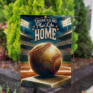 Home Base Baseball Stadium Double Sided Garden Flag