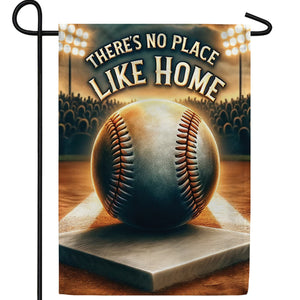 No Place Like Home Baseball Double Sided Garden Flag