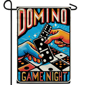 Retro Domino Game Night Double Sided Garden Flag