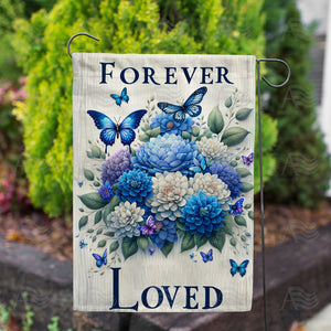 Timeless Love Floral Butterfly Double Sided Garden Flag